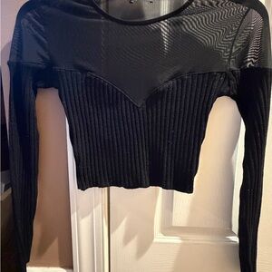 Zara Black Sheer Crop Top